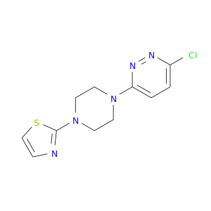 Clc1ccc(nn1)N1CCN(CC1)c1nccs1